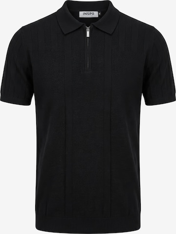 Maglietta 'Lucian Zip' di INSPR in nero: frontale