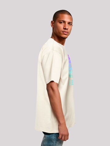 T-Shirt 'I Believe UFO Alien Raumschiff Retro' F4NT4STIC en beige