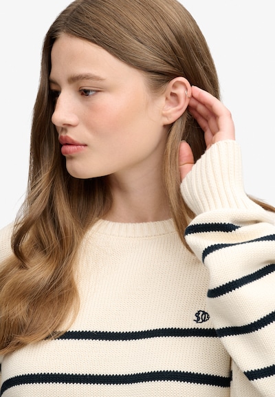 Superdry & Co Pull-over oversize en M en marine / blanc cassé, Vue avec produit