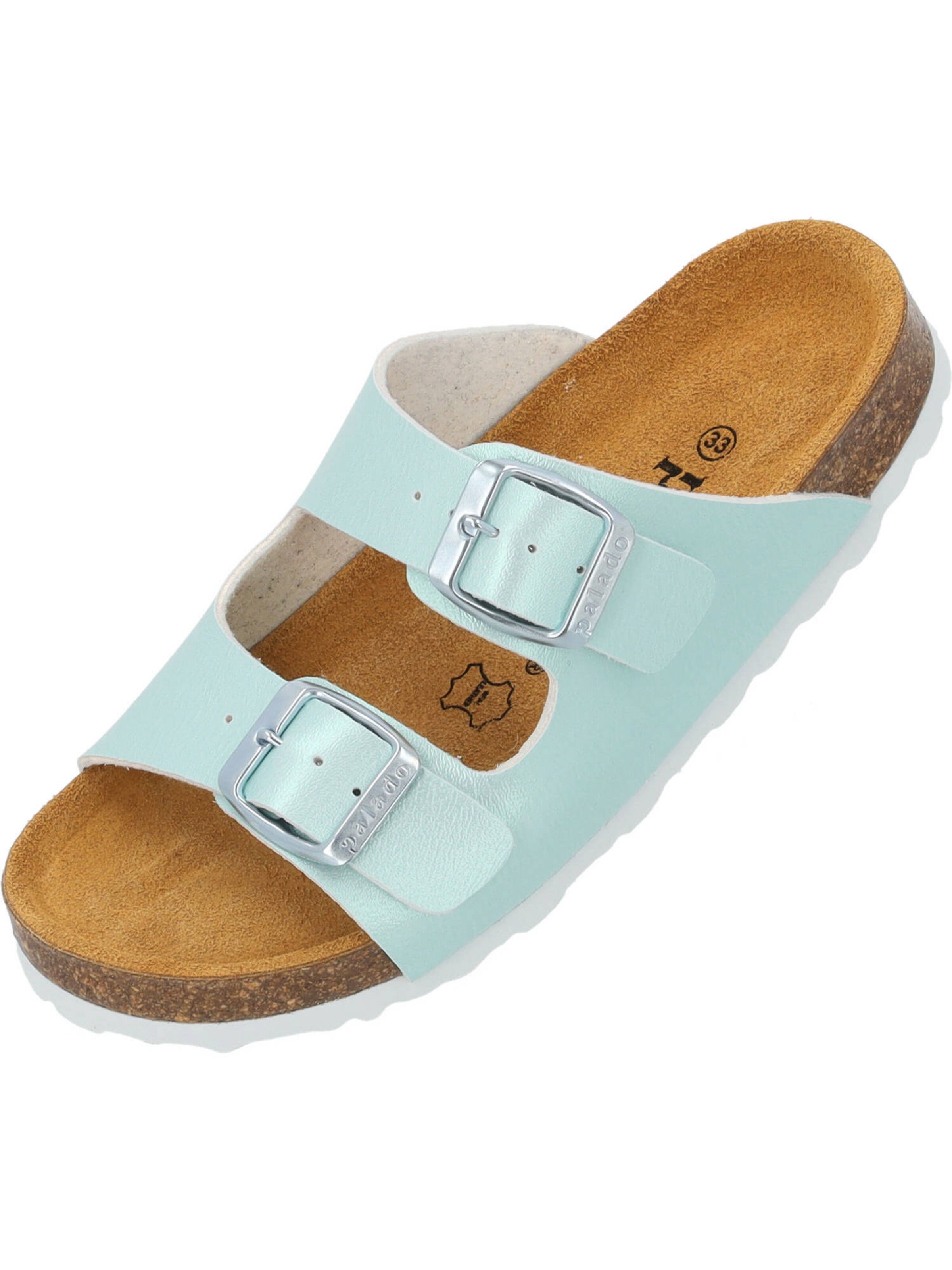 Palado Pantolette 'Korfu' in Grün: Vorderseite