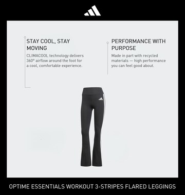 ADIDAS PERFORMANCEFlared/zvonoliki kroj Sportske hlače - crna boja