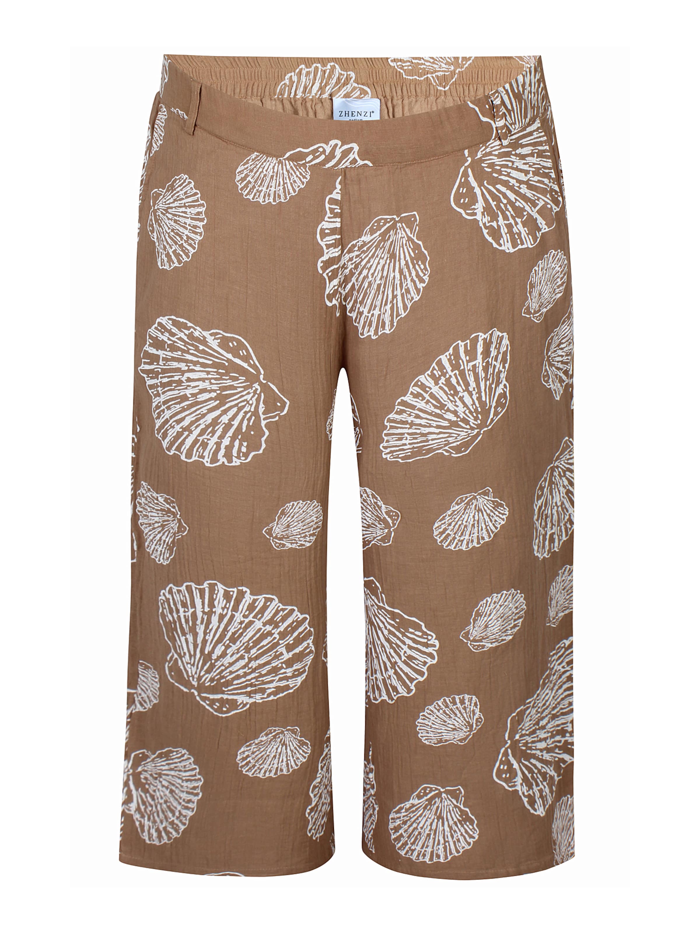 Zhenzi Wide leg Trousers 'Jessi 1392' in Brown: front