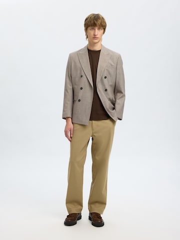 SELECTED - Camiseta en marrón