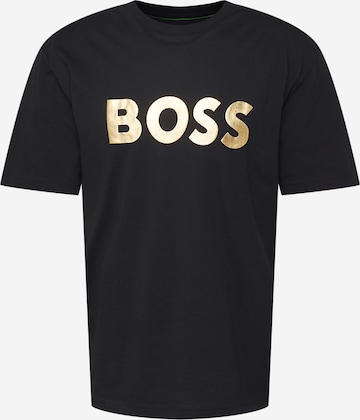 Tricou de la BOSS Green pe negru: față