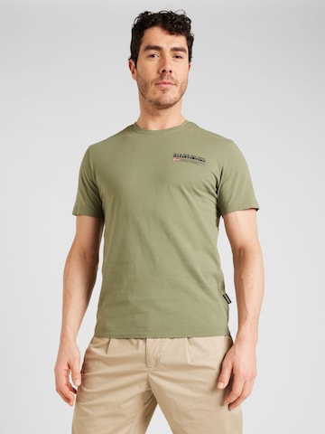 NAPAPIJRI T-shirt 'S-KASBA' i grön: framsida