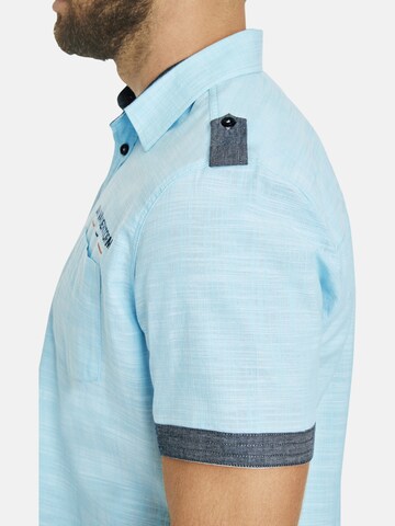 Jan Vanderstorm Comfort Fit Kurzarmhemd ' Melfred ' in Blau