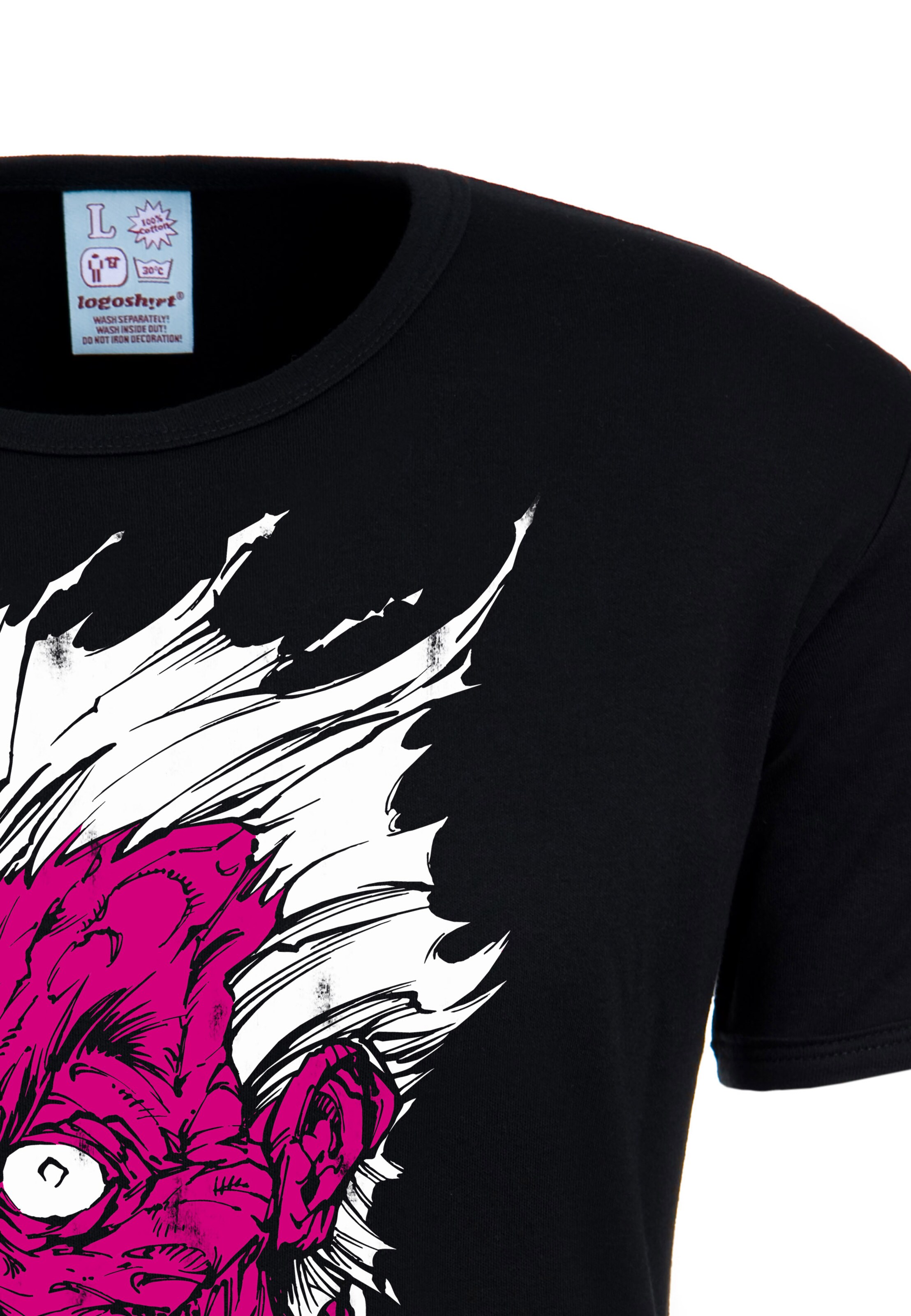 LOGOSHIRT Shirt 'Two Face' in Black