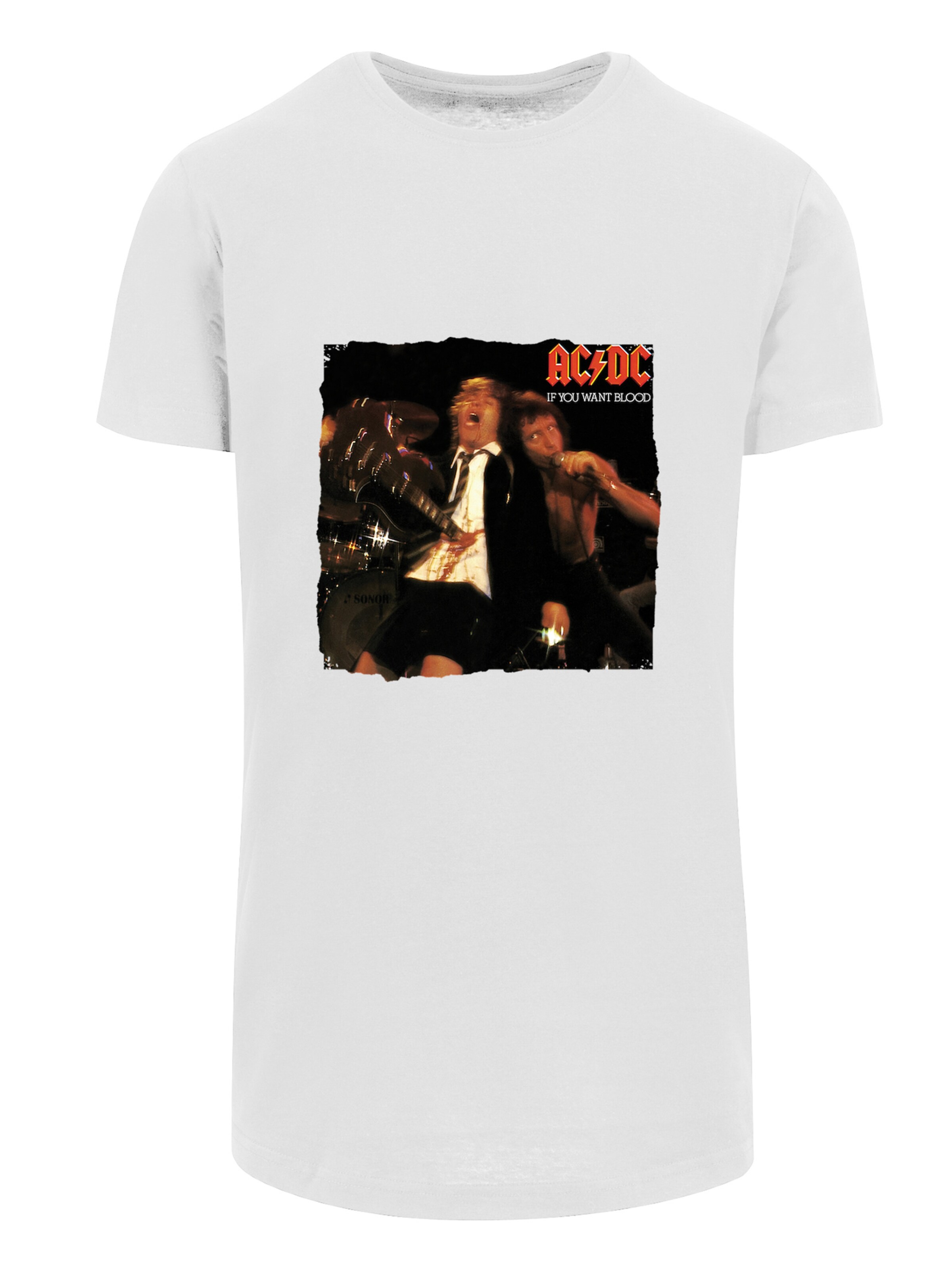 F4NT4STIC T-Shirt 'ACDC If You Want Blood You've Got It' in Weiß: Vorderseite