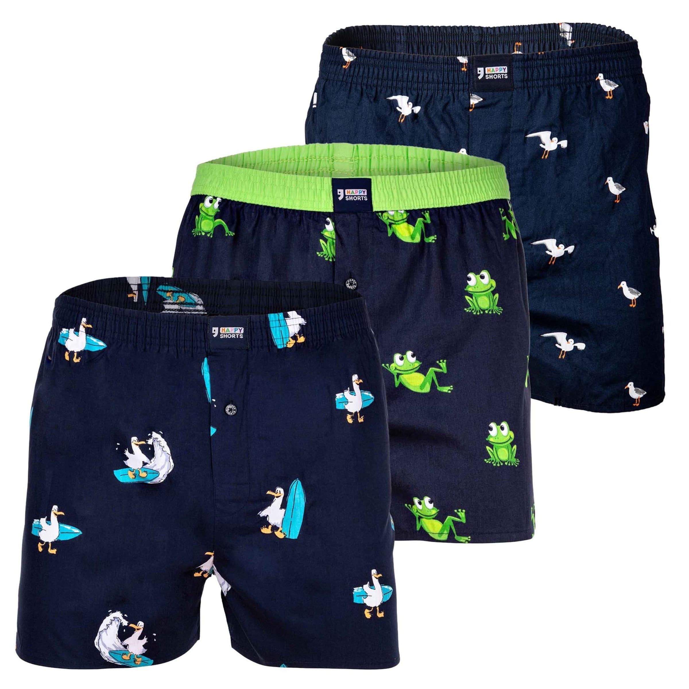 Boxer di Happy Shorts in blu: frontale