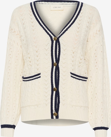 Cream Knit Cardigan 'Preps' in Beige: front