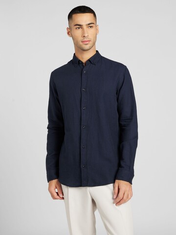 JACK & JONES Regular fit Button Up Shirt 'MAZE' in Blue: front