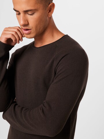 JACK & JONES Regular Fit Pullover 'Hill' i brun