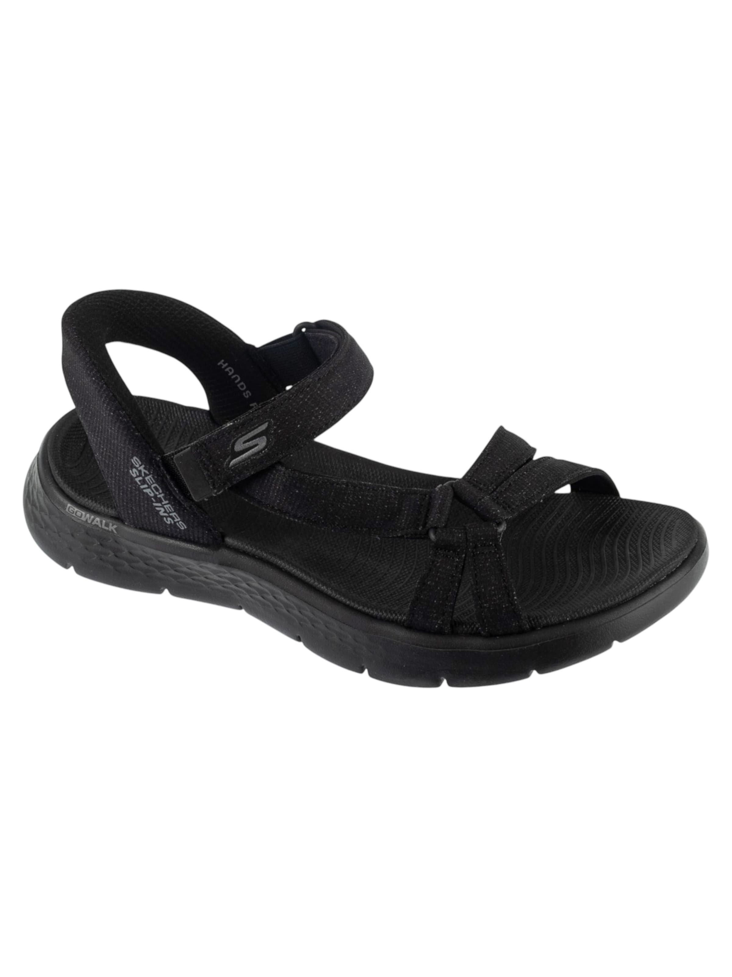 SKECHERS Sandale 'Skechers Slip-Ins: Go Walk Flex Sandal - Illuminate'‌‌ in Schwarz: Vorderseite