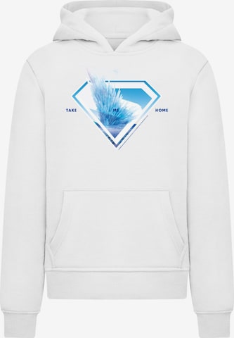 ABSOLUTE CULT Kids Superman Logo Svalbard Take Me Home Basic Hoody ' ' in Weiß: Vorderseite