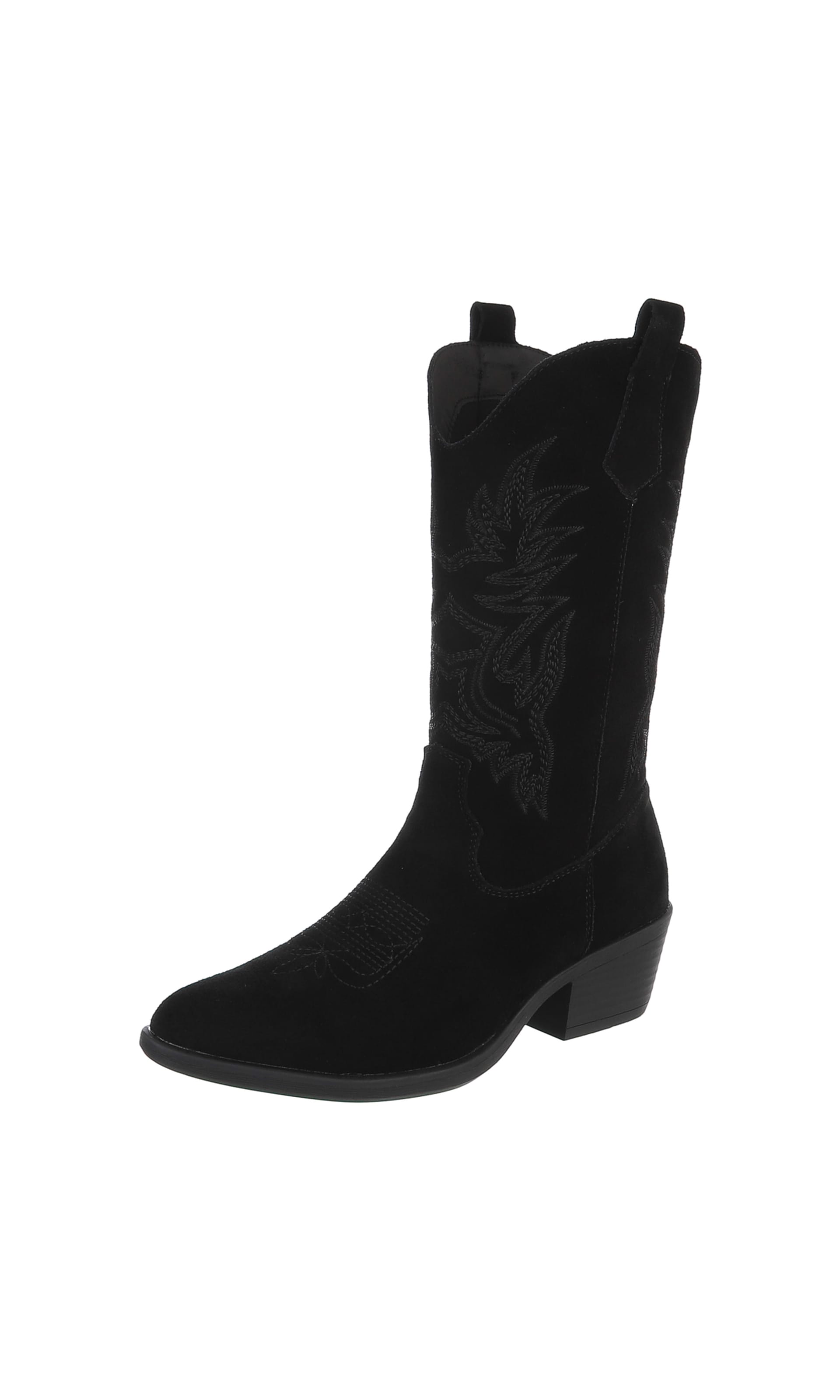 Ital-Design Cowboystiefel in Schwarz: Vorderseite