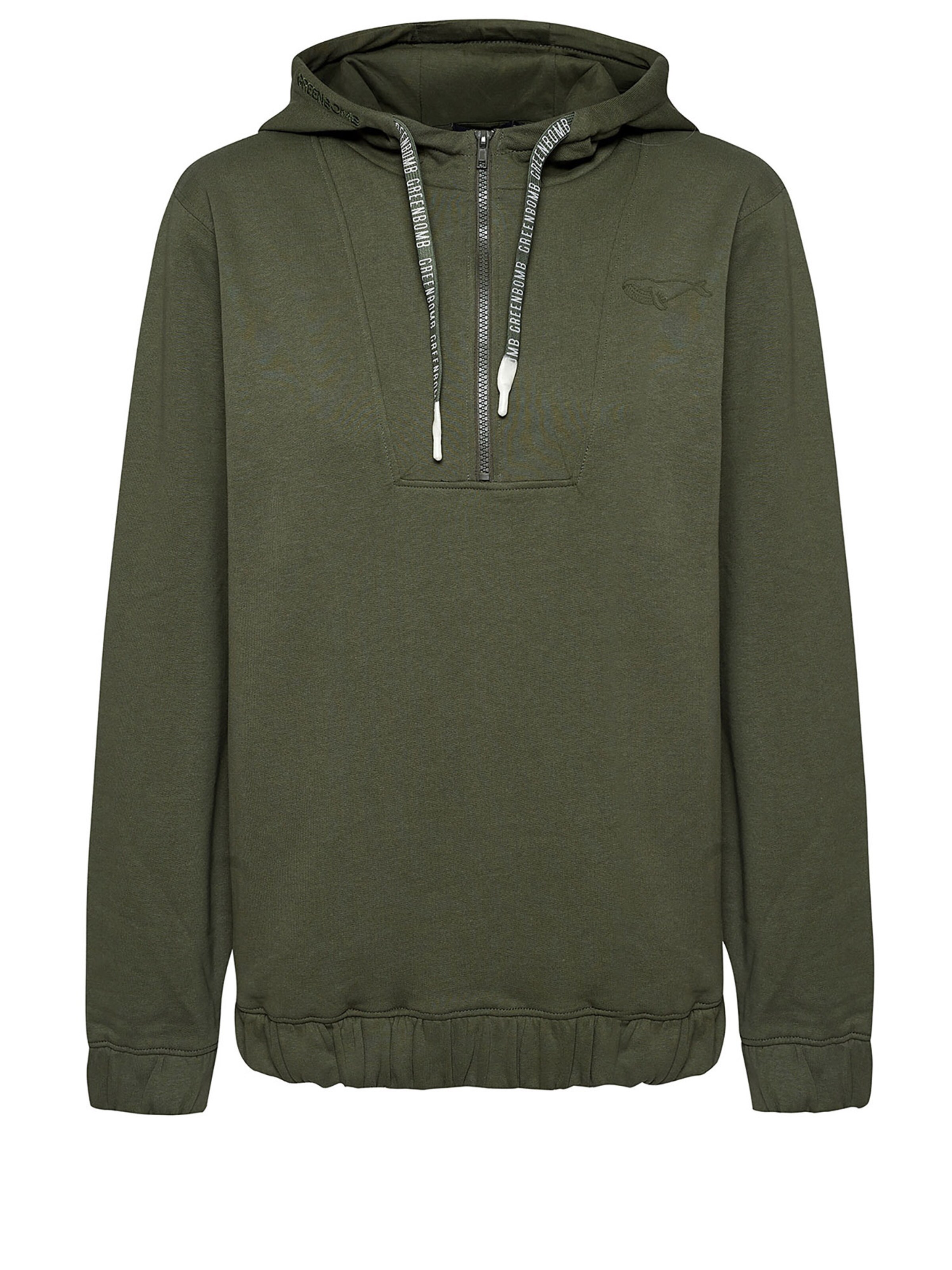 Felpa 'Animal Whale Free' di GREENBOMB in verde: frontale