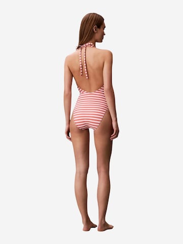Calvin Klein Jeans Triangel Badpak 'PLUNGE ONE PIECE LV00Q61216' in Oranje