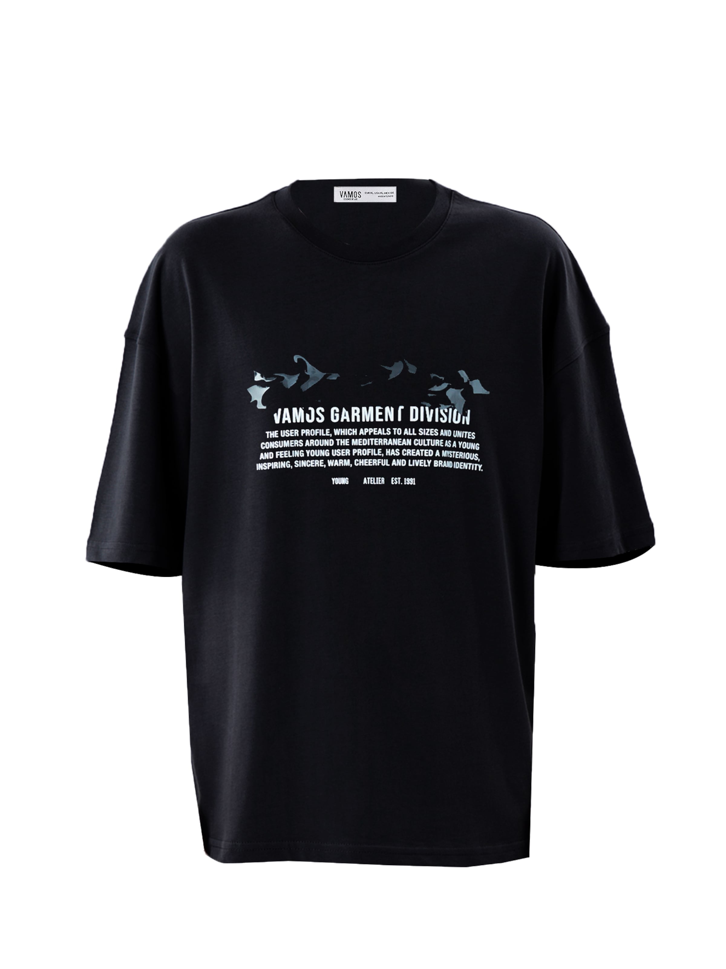 VAMOS CLO Μπλουζάκι σε μαύρο: μπροστά