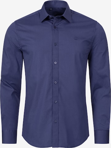 Indumentum Slim fit Button Up Shirt in Blue: front