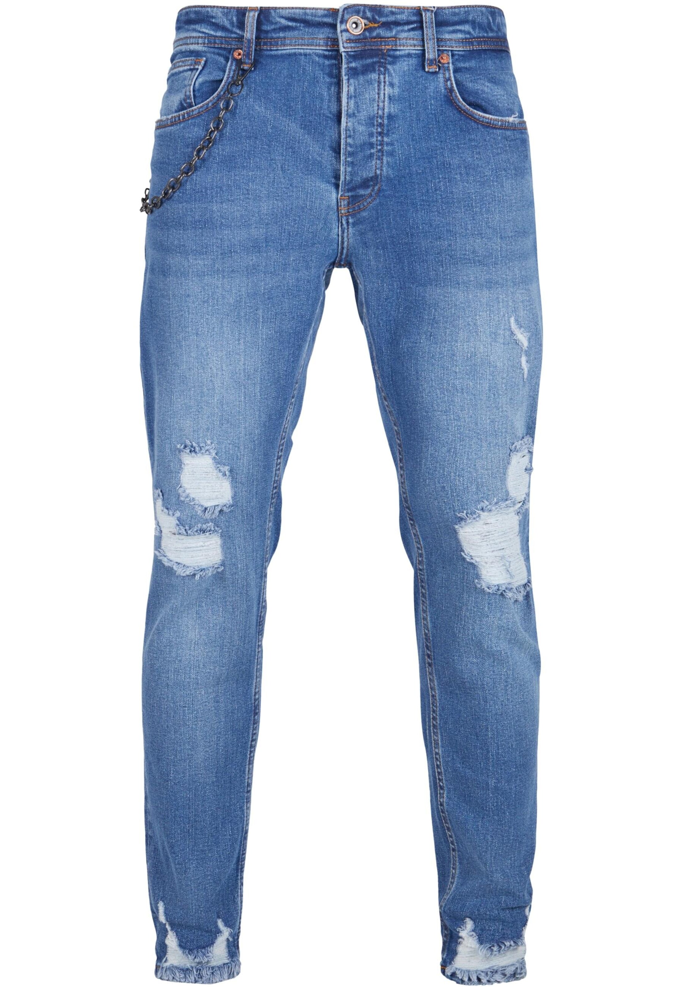 2Y Premium Tapered Jeans in Blue: front