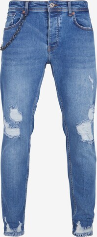 2Y Premium Tapered Jeans in Blue: front