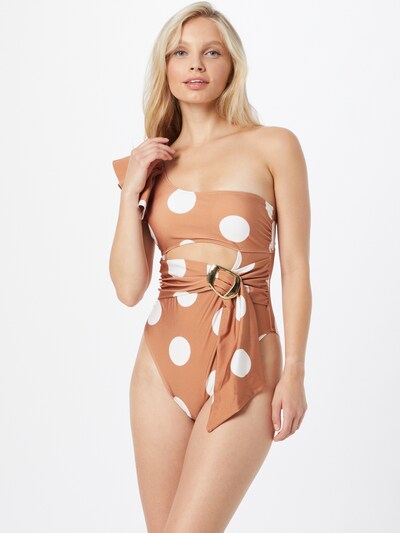 River Island Enodelne kopalke | konjak / bela barva, Prikaz modela