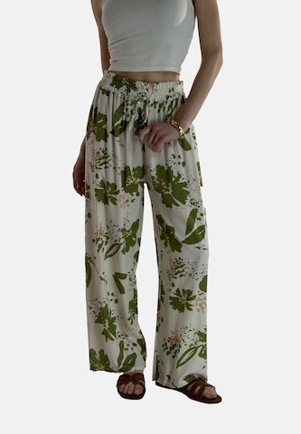 Wide Leg Pantalon Elara en vert : devant