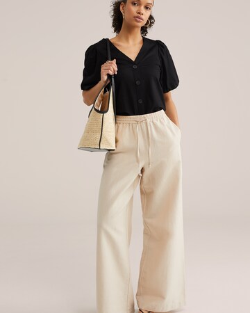 WE Fashion Широкий Штаны в Бежевый