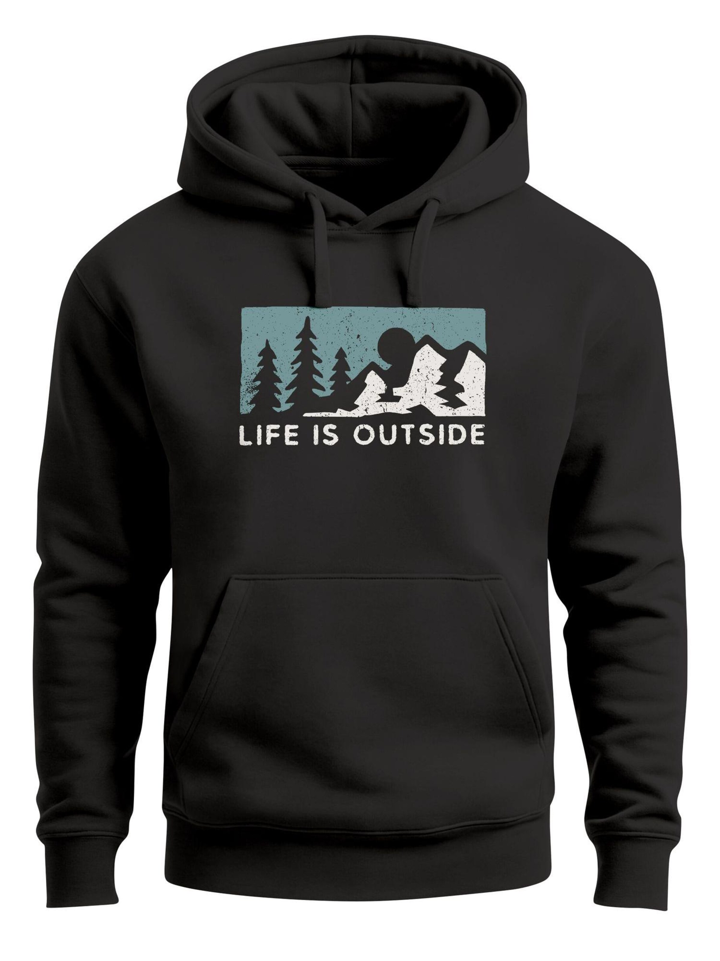 Neverless Sweatshirt 'Life is outside' in Black: front