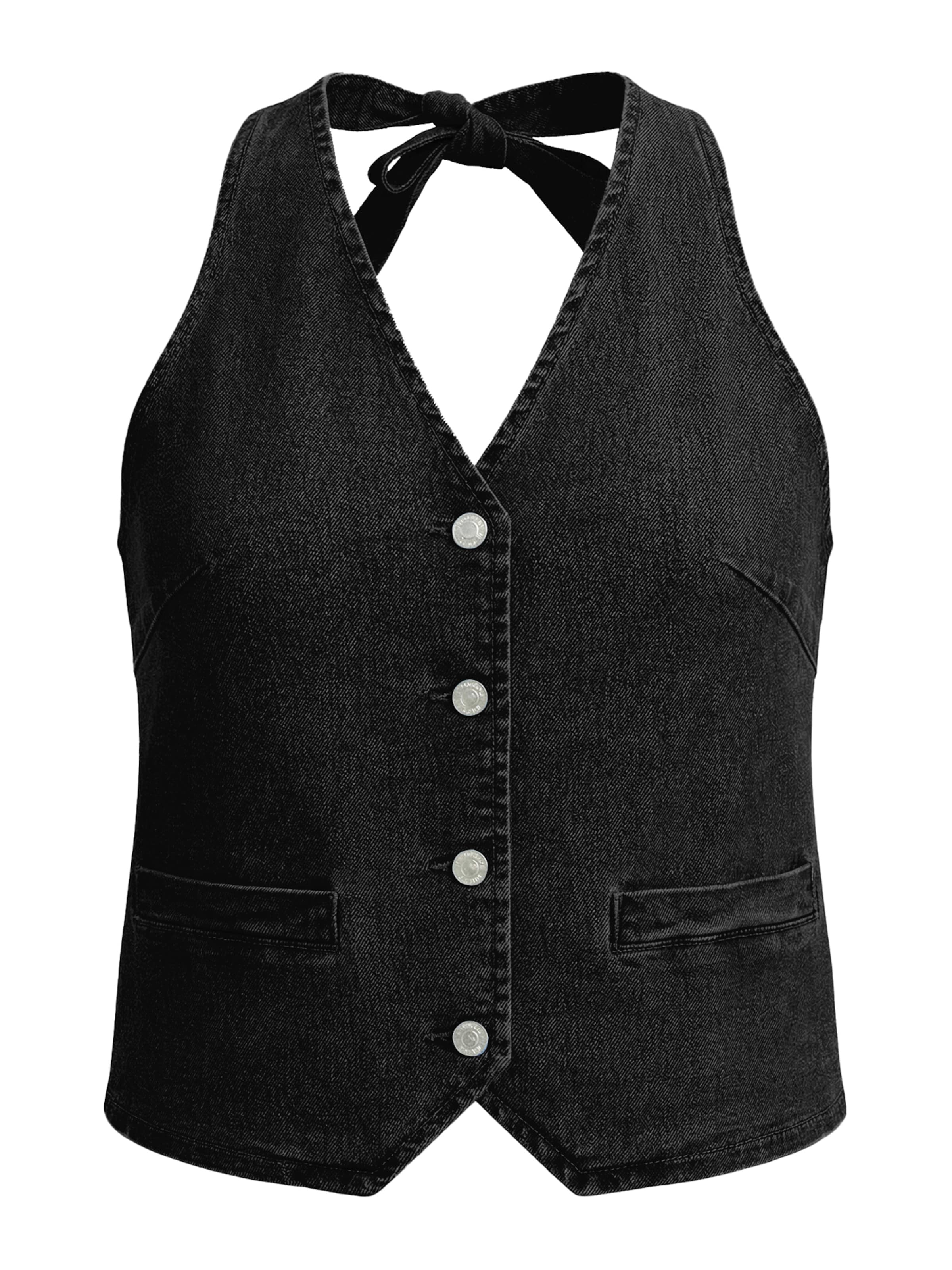 Imily Bela Мъжка елек за костюм в черно: отпред