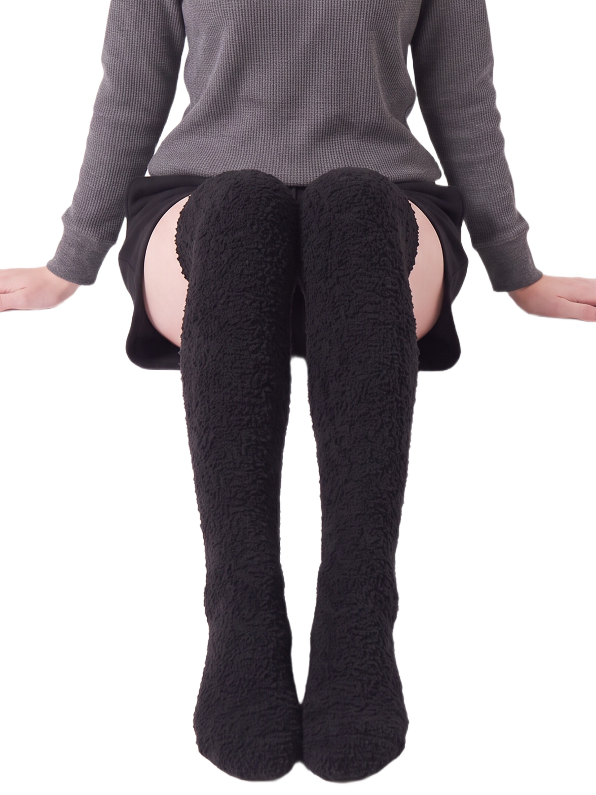 BONVERANO Over the Knee Socks in Beige