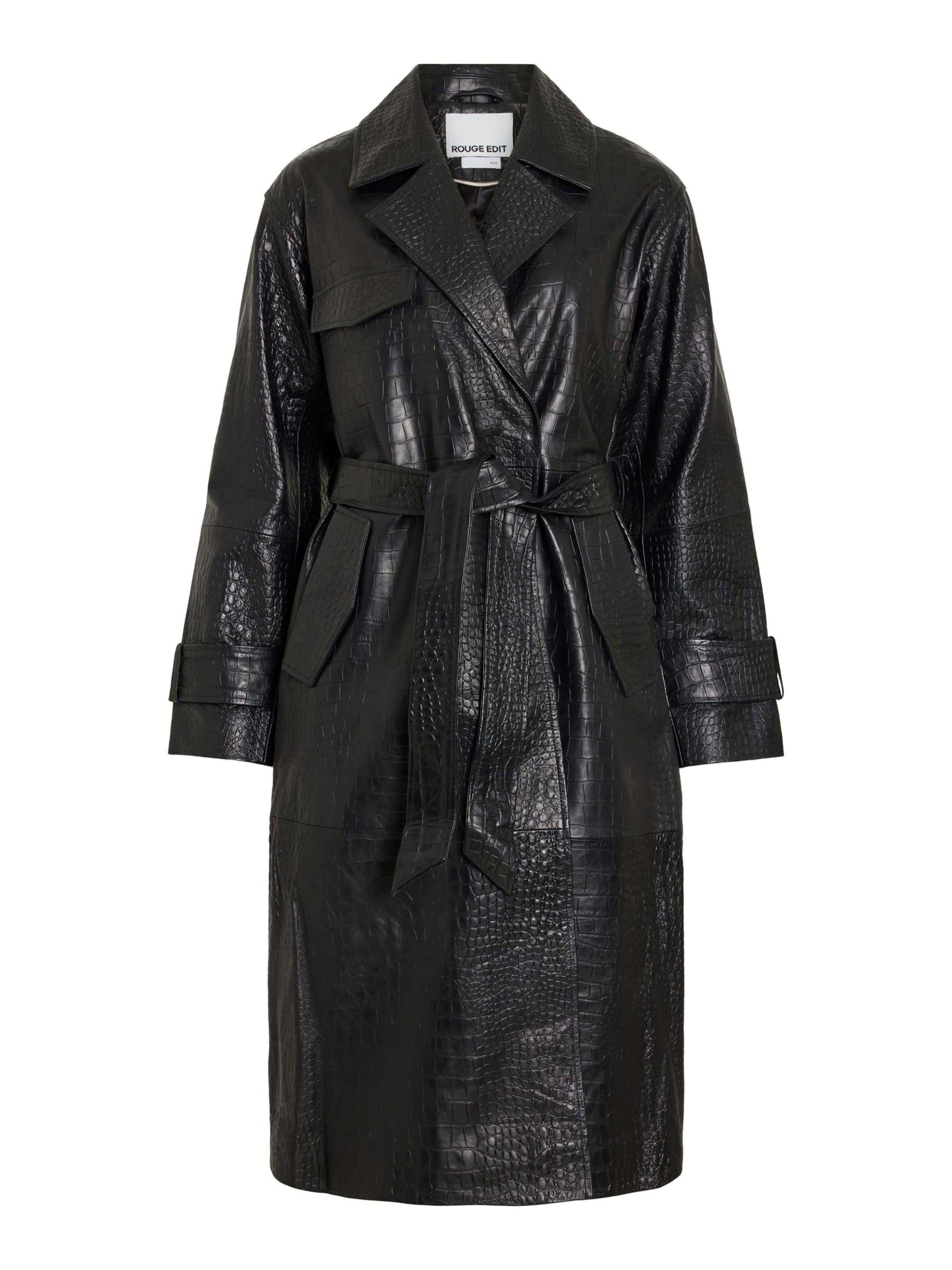 Manteau mi-saison ROUGE EDIT en noir : devant