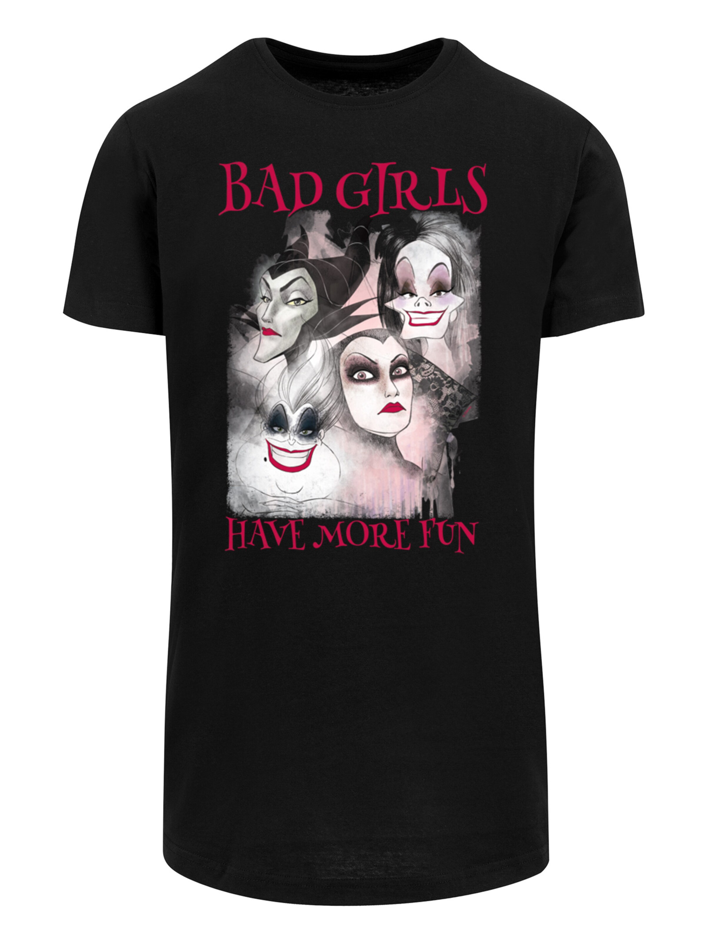 F4NT4STIC Shirt 'Disney Bad Girls Have More Fun' in Black: front