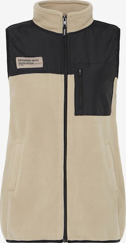 Oxmo - Chaleco ' OXNETE FLEECE ' en beige: frente