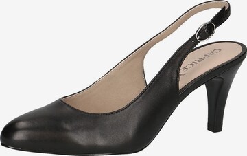 CAPRICE Slingback Pumps in Black: front