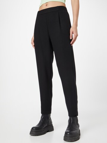 Tapered Pantaloni con pieghe di TAIFUN in nero: frontale