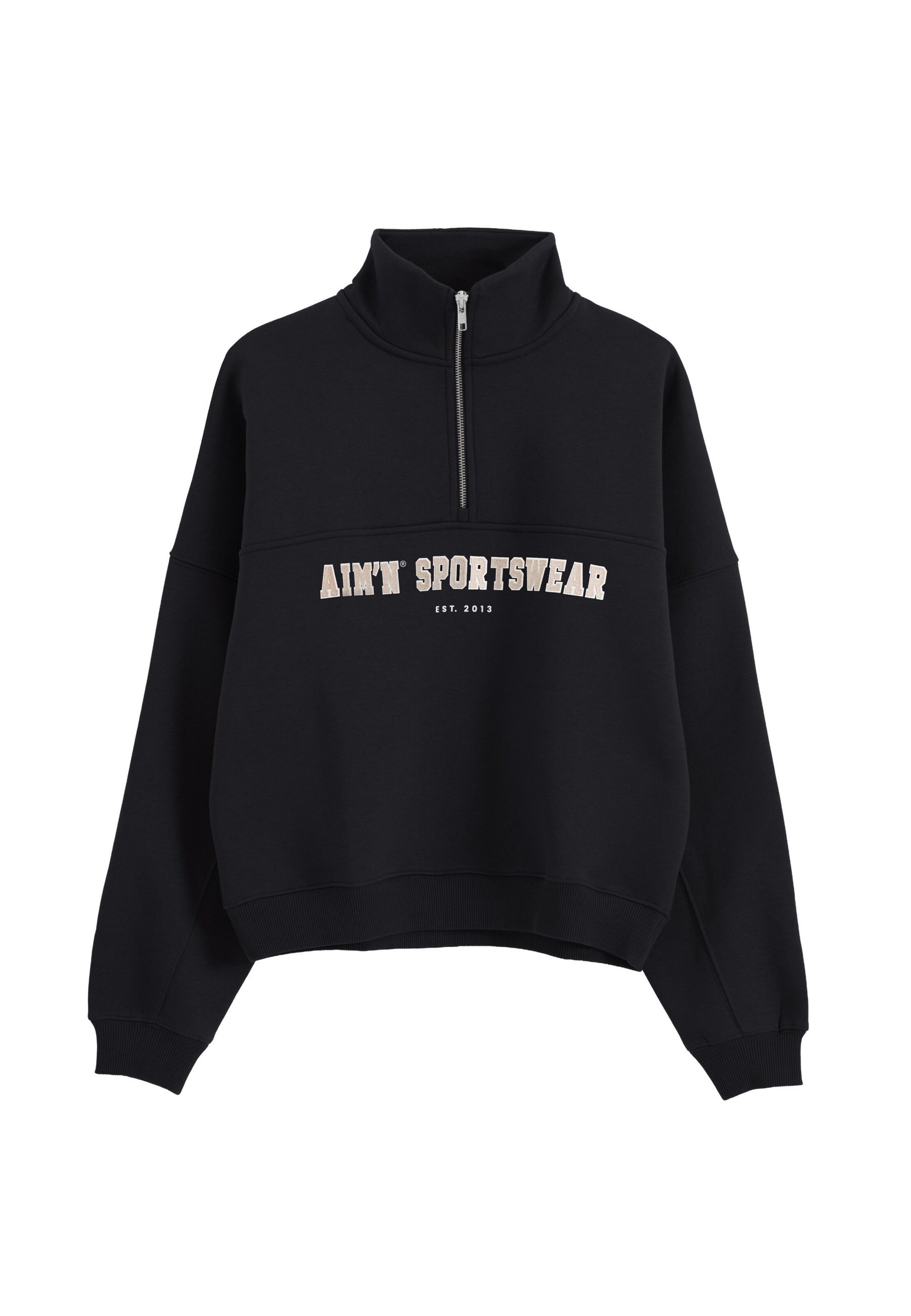 Felpa sportiva 'Varsity' di Aim'n in nero: frontale