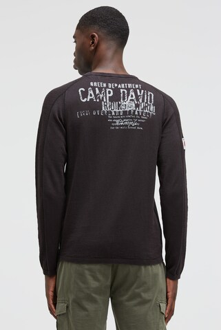 CAMP DAVID Sweater in Black: front