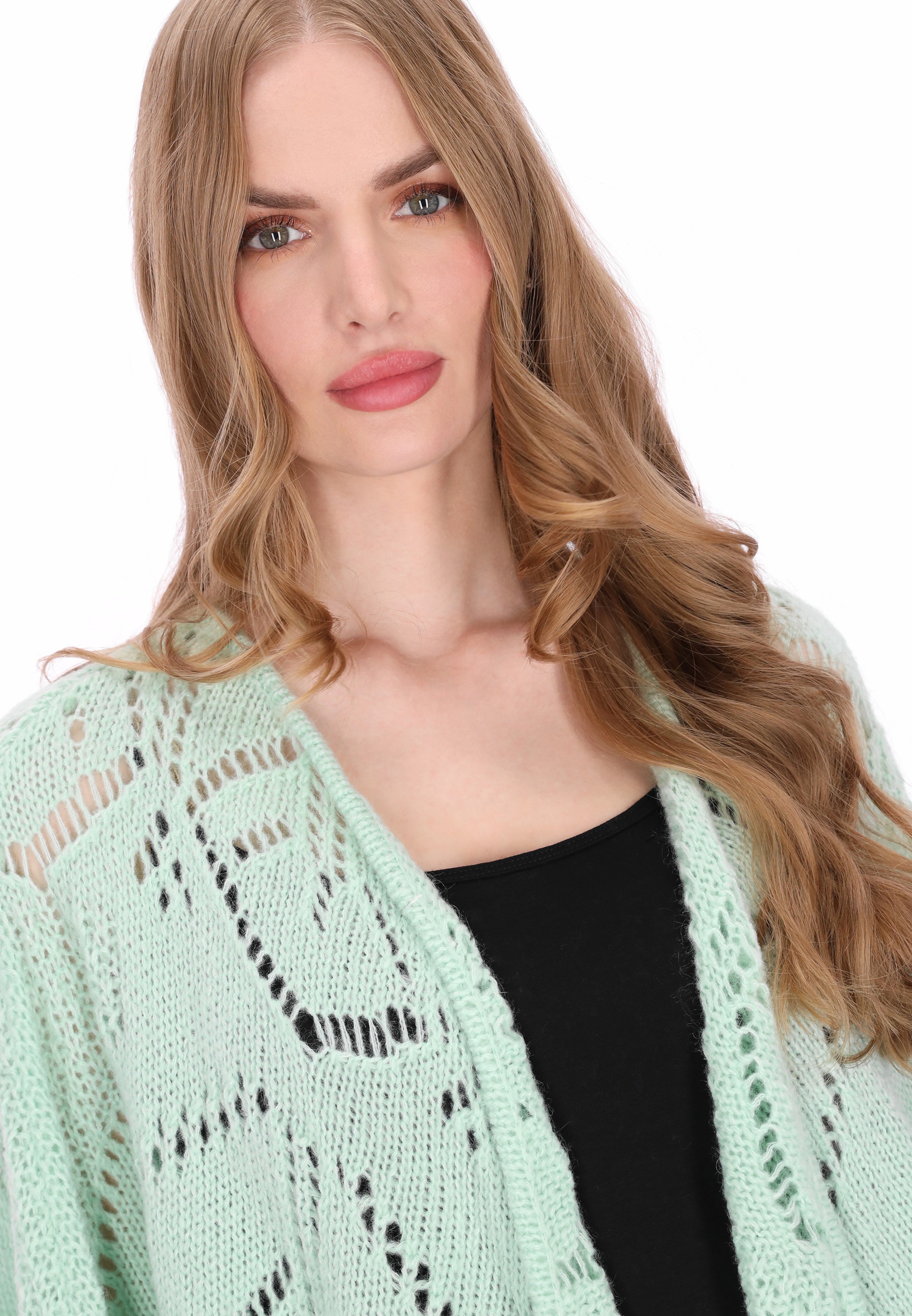 DreiMaster Vintage Gebreid vest 'Vintage' in Groen