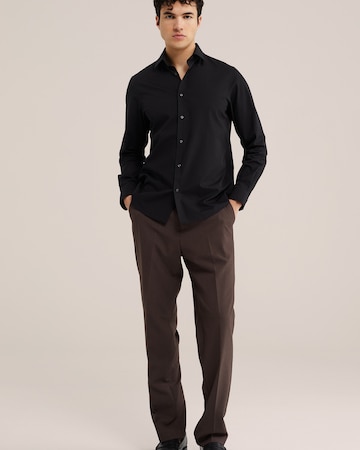 WE Fashion Regular Fit Hemd in Schwarz