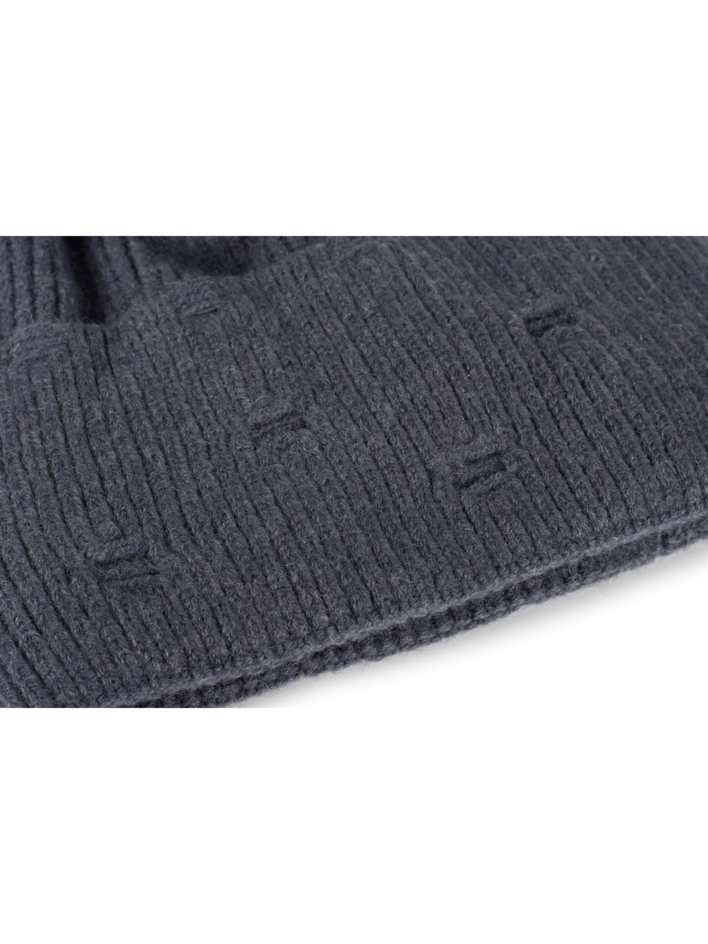 styleBREAKER Beanie 'Strickmütze mit Rippenmuster und Rissen' in Blue