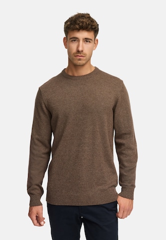 INDICODE JEANS Trui 'INMargous' in Bruin: voorkant