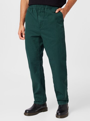 Carhartt WIP - Loosefit Calças 'Flint' em verde: frente