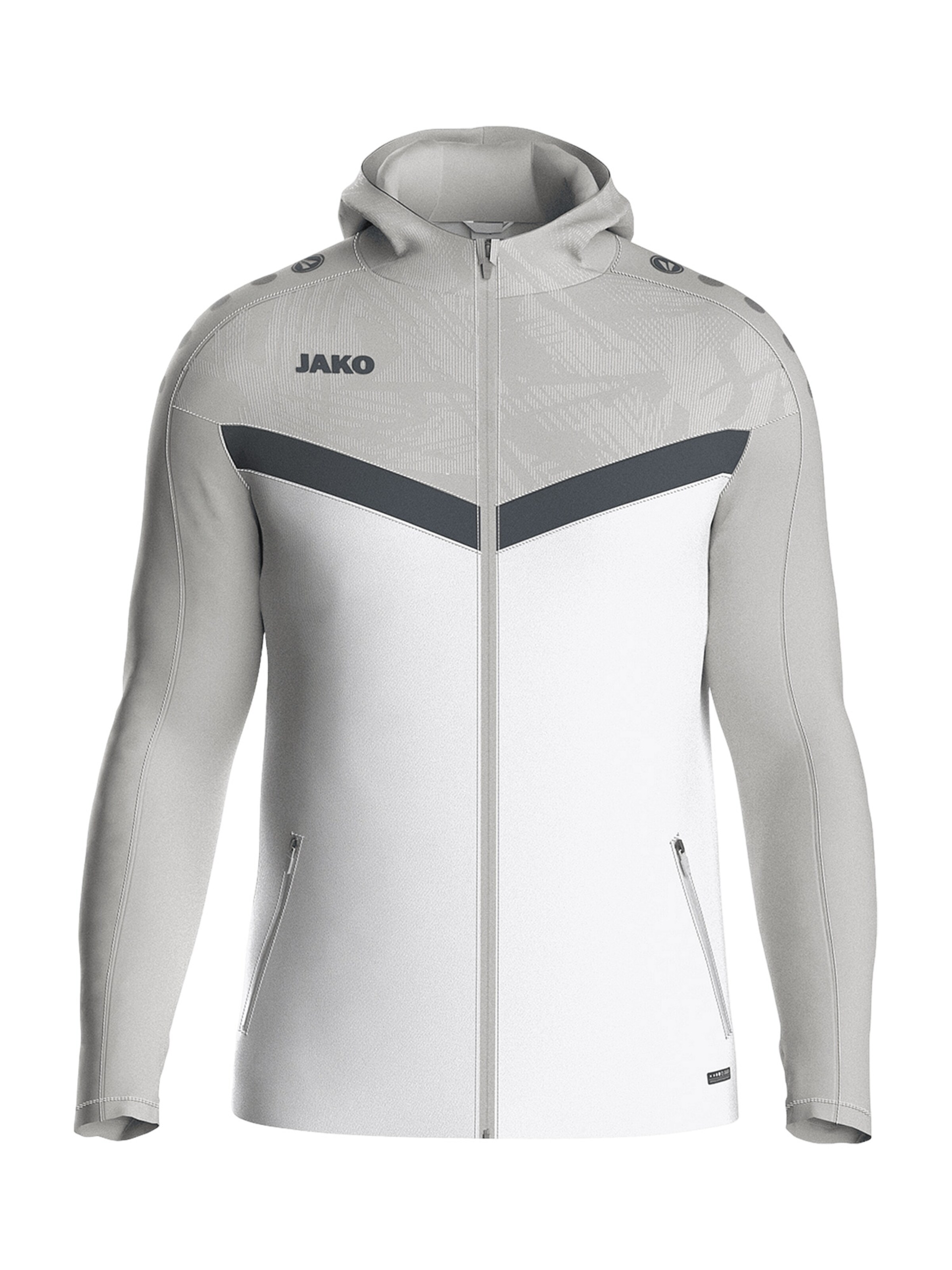 JAKO Athletic Jacket in White: front