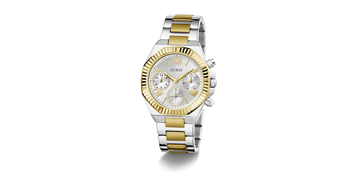 GUESS Analoog horloge 'Solar' in Zilver | ABOUT YOU GUESS Analoog horloge 'Solar' in Zilver | ABOUT YOU
