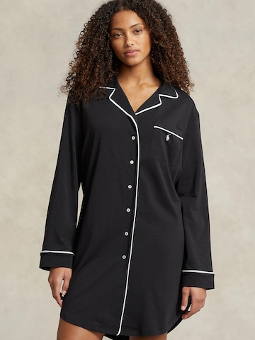 Polo Ralph Lauren Nightgown ' Sleepshirt ' in Black: front