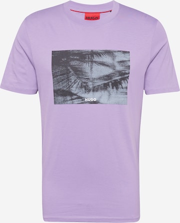 HUGO Majica | vijolična barva: sprednja stran