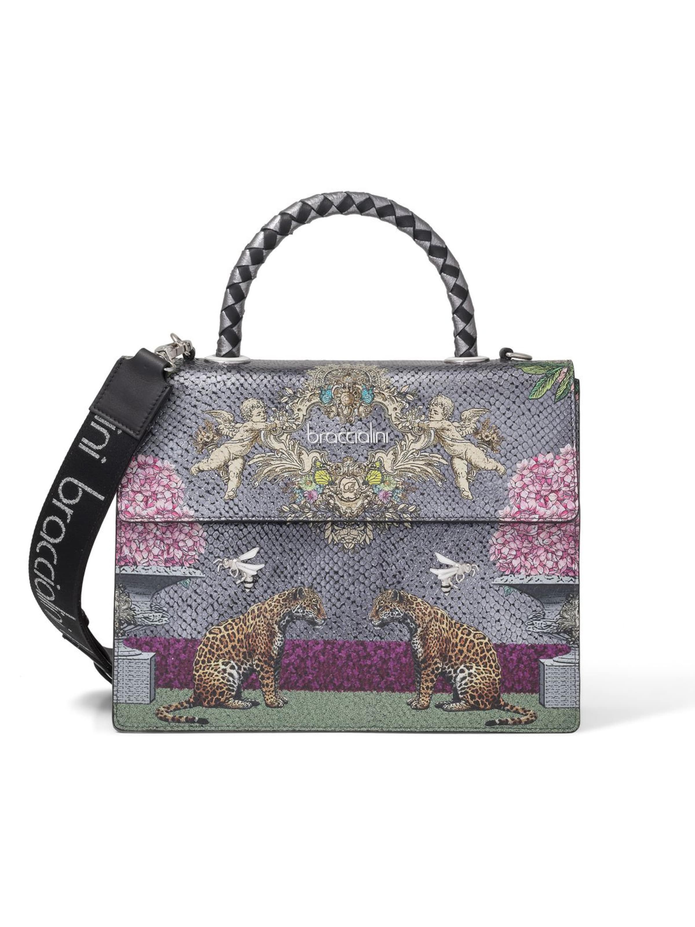 Borsa a mano 'Audrey' di Braccialini in argento: frontale