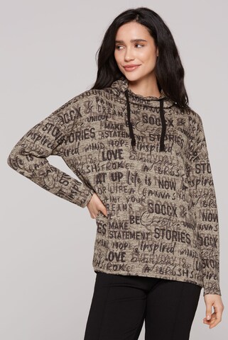 Soccx Rollkragenpullover mit All Over Print in Braun: Vorderseite