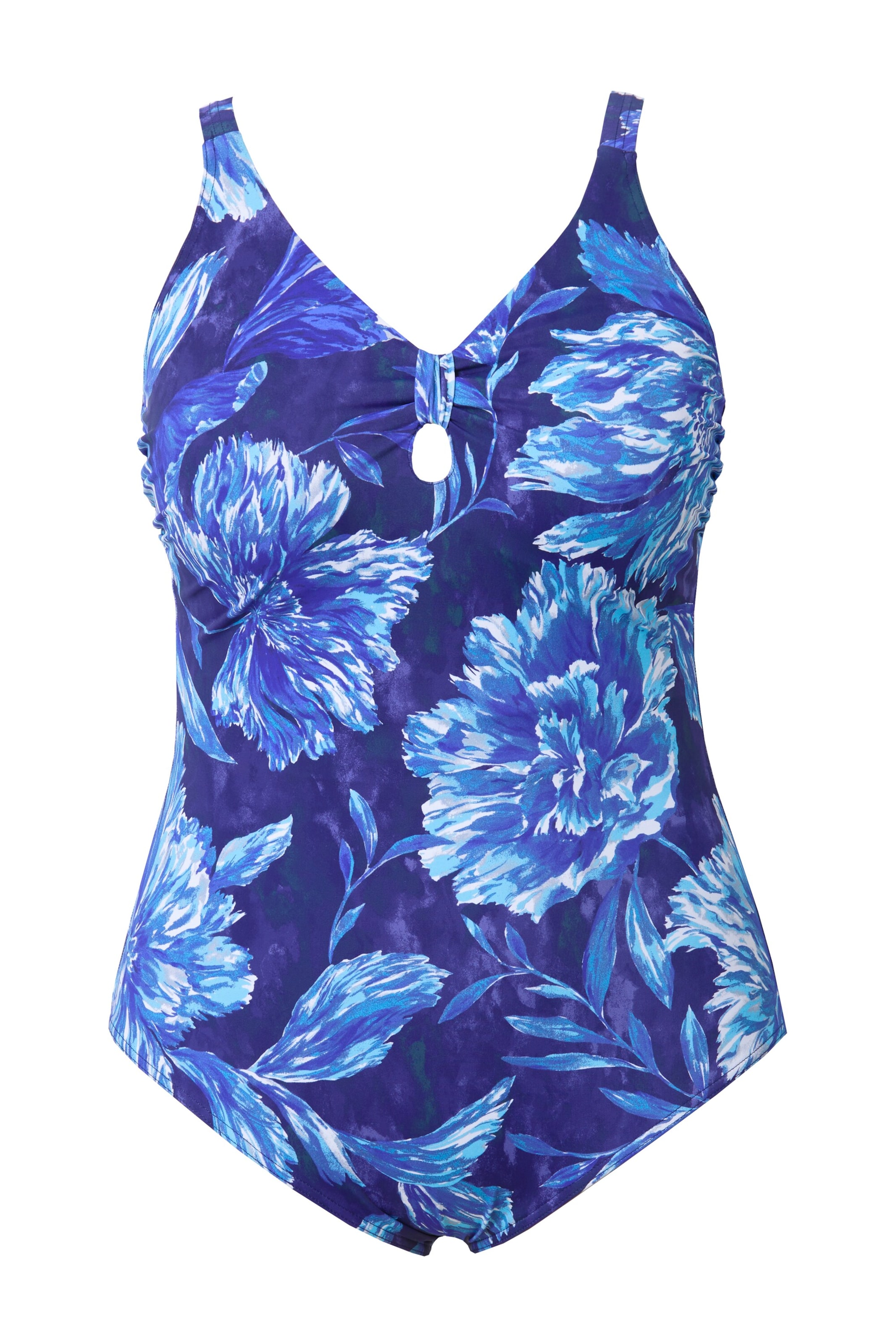 Ulla Popken Bustier Badeanzug in Blau: Vorderseite